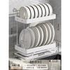 Estante para Platos de Acero Inoxidable Estilo Crema Estante de Almacenamiento de Cocina Estante Escurridor de Platos Integrado en Gabinete Estante para Platos de Fregadero