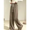 Shaoxing - 2026 Pantalones Casuales para Mujer DeRong 270g Pantalones Sencillos Bolsillo Doble Serie de Pantalones de Rayas Verticales Finas Teñidos en Hilo