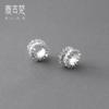 Pulsera de Cuentas Espaciadoras Geométricas de 7 mm con Incrustaciones Galvanizadas en Plata 925 Cuentas Sueltas Seiko DIY Hecho a Mano Material de Cuerda Accesorios S0389