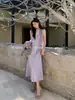 Xiu Xixi 2026 Primavera Nuevo Vestido Chaleco Francés Elegante de Encaje Calado Vestido de Puro Deseo para Mujer 88507
