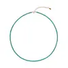 Collar Turquesa Natural Acero Titanio Muy Fino 2mm Mineral en Bruto Sin Optimización Clavícula Turquesa Pequeña Femenino
