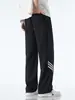 Pantalones de Hombre Verano Seda de Hielo Secado Rápido Nuevo Estilo Holgados Rectos Caídos Pierna Ancha Cordón Pantalones de Chándal Deportivos Casuales