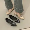 2026 Novos Sapatos de Salto Anabela Bico Fino com Strass Estilo Francês para Mulheres, Sapatos de Salto Baixo Oculto com Boca Rasa, Sapatos Macios para o Dia a Dia para Mulheres