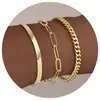 Popular Europeo y Americano Nuevo Pulsera Apilable Cadena Pulsera Set Simple y de Moda 2024 Moda Tendencia Modelo para Mujer