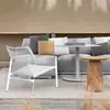 Mesa y Sillas de Ratán Nórdicas para Exteriores Sala de Estar Terraza Mesa de Comedor Sillón Individual para Exteriores Patio de Villa Mesa Larga