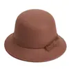 Chapéu Feminino Outono e Inverno Estilo Francês Hepburn Branco Mil Ouro Socialite Topper Lã Tweed Estilo Chapéu de Pescador Chapéu de Pescador