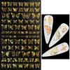 Cross-border Hot Nail Art Adesivo Borboleta Fino Bronzing Ouro e Prata Laser Borboleta Adesivo Autoadesivo Unha Decalque Decorativo