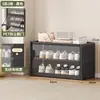 Zapatero multicapa para el hogar, resistente, duradero, a prueba de polvo, transparente, para almacenamiento de zapatos, dormitorio, zapatero simple de almacenamiento
