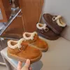 Zapatos de algodón Birken para niños invierno más terciopelo niños y niñas zapatos peludos para bebé 2026 sin cordones suela blanda antideslizantes cálidos zapatos de algodón