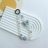 Colgante de cadena para teléfono móvil con forma de mariposa de colores con cuentas de cristal transfronterizas, llavero con diseño de hada de flores y viento, accesorio para bolso