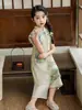 Traje de vestido Cheongsam de verano para niñas Estilo Chino Infantil Mejorado Estilo Occidental Traje Tang Ropa de Presentación Guzheng para Niñas