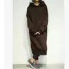 Directamente del Fabricante, Sudadera Larga de Talla Grande Más Vendida en Amazon 2021 con Capucha Bloqueo de Color, Corte Holgado, Estilo Cómodo de Longitud Media