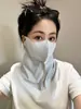 Mascarilla Protectora Solar Facial Completa a Prueba de UV Protección para el Cuello Verano Mujeres Conducción Protección Facial y de Cuello Completa Máscara Parasol de Seda de Hielo Cara Gini