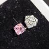 Collar de Borla de Lujo Ligero Diamante en Polvo Camelia Redean Rosa Aretes Largos Flor Anillo Traje Diamante Amarillo Mujer