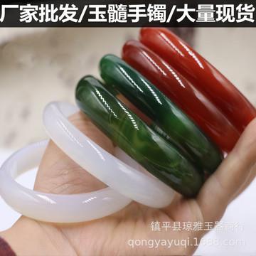 Fabricantes atacado pulseira de ágata brasileira versão estreita pulseira de calcedônia pulseira de calcedônia verde gelo promoção de barraca pulseira de jade