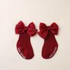 Calcetines de Algodón con Lazo para Niños Calcetines para Bebé de Cuatro Estaciones Calcetines Antideslizantes para el Suelo Calcetines de Canalé para Bebé de Caña Media