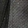 Tela Base de Malla Descuento con Bordado de Lentejuelas, Bordado Completo de Lentejuelas con Perlas Redondas, Ropa de Desempeño para Vestido de Noche