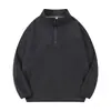 Sudadera de forro polar estilo japonés para hombre transfronteriza, nueva colección otoño/invierno 2026, con forro de forro polar añadido, cuello alto, frente medio abierto abotonado y diseño de jersey