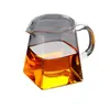 Copo de Cerimônia de Vidro Espesso, Copo de Cerimônia Quadrado, Conjunto de Chá Grande Transparente, Resistente ao Calor Mar de Chá Divisor de Chá, Conjunto de Chá, Individual