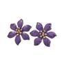 Pendientes de Flor de Rosella con Aguja de Plata 925 Estilo Francés Vintage Estilo Hong Kong Esmalte Flor Roja Pendientes de Botón Flor Pequeña Tridimensional Joyería