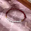Pulsera de Plata de Ley S999 con Siete Perlas de Arroz Bendición Cuerda de Mano Tejida a Mano Nuevo Estilo Chino Ajustable Adorno de Mano de Estilo Nacional Dropshipping