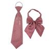 Traje de Camisa para Niños a Juego Corbata de Lazo Pajarita Uniforme de Escuela Primaria a Juego Lazo para Niñas Cuello de Rendimiento