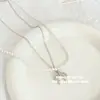Novo Colar de Pérolas com Laço de Camada Dupla Estilo Coreano, Corrente Simples para Clavícula Doce de Nicho, Colar de Temperamento Levemente Luxuoso e Versátil
