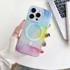 Para iphone14promax funda de teléfono magnética de succión magsafe acuarela 13pro transparente simple 12 explosión