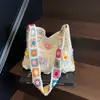 Bolso Casual de Tejido Calado Bolso de Playa para Mujer 2026 Lana Nuevo Gran Capacidad Bolso de Mano de Punto Bolso de Hombro Primavera Verano