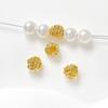 Cuentas de bolas trenzadas de oro real bañadas en cobre de 14 k, hechas a mano, para pulseras, collares y pendientes, accesorios con cuentas.