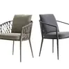 Mesas e Cadeiras de Rattan para Exterior, Arte de Rattan para Varanda, Cadeiras de Jantar de Liga de Alumínio para Quintal e Jardim, Cadeiras à Prova d'Água e de Sol para Pátio Atacado
