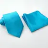 Conjunto de Gravata Masculina de 8cm Amarrada à Mão com Lenço de Bolso Liso Quadrado Pequeno, Terno de Uma Cor, Traje Formal de Negócios