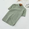 Cardigan Masculino de Linho Soltinho para o Verão com Pepita Pequena, Camisa de Linho Refrescante e Respirável, Confortável para o Uso Diário B025 Manga Curta