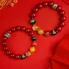 Pulseira da Fortuna Dourada Roxa com Areia de Cinco Vias do Deus da Riqueza para Homens e Mulheres, Ano do Dragão do Zodíaco, Mantra de Seis Palavras Atrai-Riqueza, Amuleto Protetor Venda por Atacado