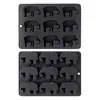 Bandeja de Gelo Animal Transfronteiriça Leopardo Elefante Lobo Águia Molde de Cubo de Gelo Fácil de Soltar Bebida Gelada Whiskey Bandeja de Gelo de Silicone