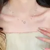 Colar Francês Simples de Camada Dupla com Zircônia e Pérola Contas Corrente de Clavícula Design Versátil Temperamento Colar de Luxo Leve Toque de Alto Padrão