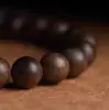 Pulsera de Agarwood de Círculo Único, Cuentas Budistas de Oración Vintage, Cuentas de Meditación, Doce Budas del Mes de Nacimiento del Zodiaco para la Buena Suerte