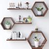 Estante de Almacenamiento de Madera Maciza Transfronterizo Selección Multicolor Tres Maceteros Hexagonales Estante de Almacenamiento para Montar en la Pared Venta al por Mayor
