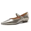 Zapatos Mary Jane Versátiles para Mujer Estilo Nuevo Primavera 2026, Zapatos de Cuero Retro con Punta Fina, Zapatos de Tacón Grueso de Boca Baja para Mujer