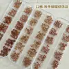 Acessórios de nail art com laço cor de café para outono e inverno, laços de resina Maillard em fita, decorações de unhas usáveis na cor caramelo