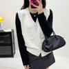 Diseño Nuevo Primavera y Otoño 2026 Nicho Sin Mangas Cuello en V Cardigan de Punto Chaleco Suéter Chaleco de Punto para Mujer Uso en Capas