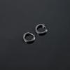 Pendientes SHIAI Classic de Plata de Ley 925 Viento Oscuro Oro Negro Pendientes Lisos de Plata Pendientes Atmosféricos de Plata de Ley de Alta Calidad
