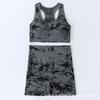Ropa de Yoga Tie-Dye Transfronteriza Set de Ropa Interior Deportiva para Exterior a Prueba de Golpes de Secado Rápido para Mujer Sujetador Shorts Traje de Fitness Pantalones
