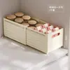 Caixa Organizadora de Armário, Tipo Gaveta, Extensível, Organizador de Mesa para Lanches e Diversos, Cesta de Armazenamento para Cozinha, Estrutura de Armazenamento de Canto Reto para Armário Profundo