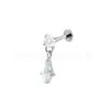 Pendientes de aleación de titanio f136 con colgante de circona para cometa, piercing labial de titanio g23 con rosca interna, arete para el cartílago