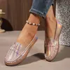Nuevos Zapatos de Mujer Primavera/Verano 2026 Mocasines Planos Casuales Punta Redonda Zapatos Planos para Mujer Talla Grande Comercio Exterior Zapatos de Mujer Europeos y Americanos