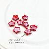 [Rojo] Lindo pato de cerámica redondo con cuentas, flor de amor, pequeño cuadrado con cuentas, collar, pulsera, accesorios hechos a mano