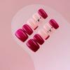 Hot Diamond Rojo Sueño Elegante Manicura Francesa Superior Suave 30 Piezas Armadura Desmontable Usable