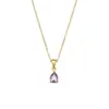 Moderna Cadena para Clavícula Versátil Simple de Moda Europea y Americana, Acero Inoxidable Chapado en Oro de 18 Quilates, Collar con Colgante de Zirconia en Forma de Gota de Agua