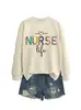 Vida de Enfermera Tienda Independiente de Amazon Wish Sudadera Casual de Moda Elegante para Mujer Otoño Invierno Cuello Redondo Manga Larga